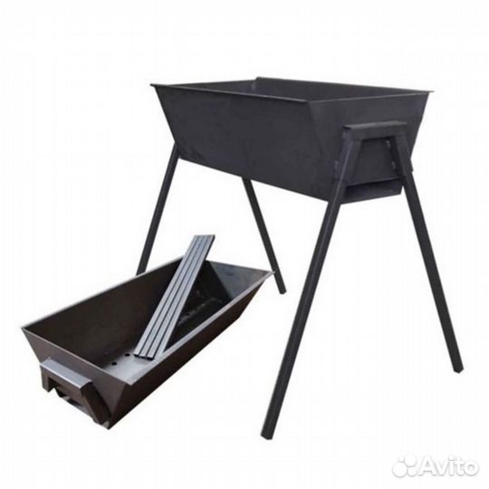 Мангал, разборный/стационарный, 510х240х165x2 мм