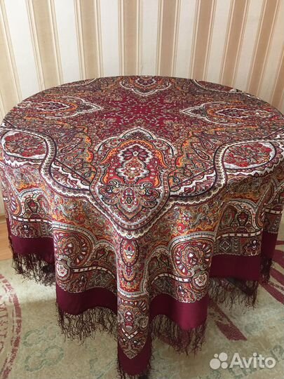 Павловопосадский платок Ларец самоцветный Шерсть