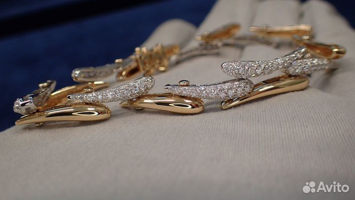 Золотой браслет с бриллиантами 2.03 карат