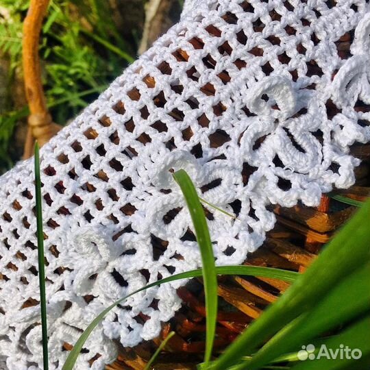 Ажурный чехол для корзины пасхальный декор