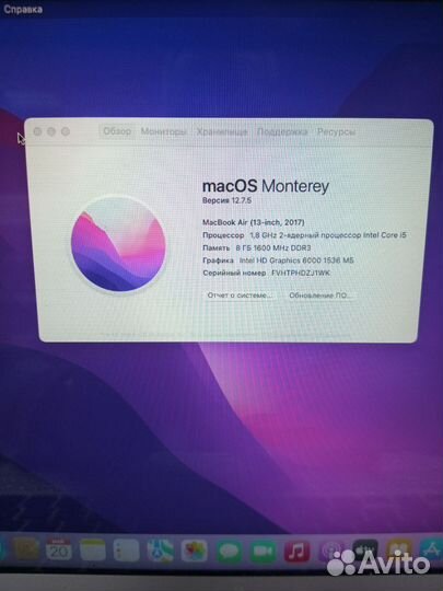 Apple macbook air 13 2017 a1466