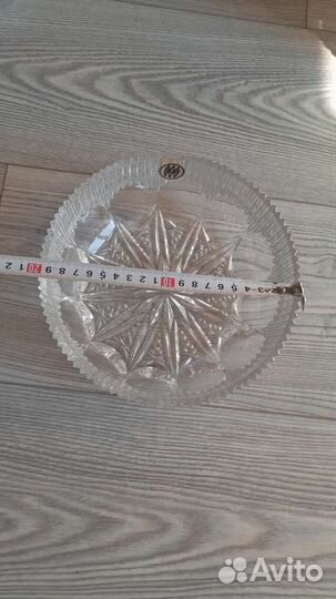 Хрустальная салатница Чехословакия