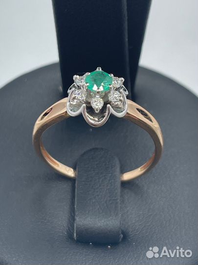 Золотой Комплект с Бриллиантами Изумрудами 585