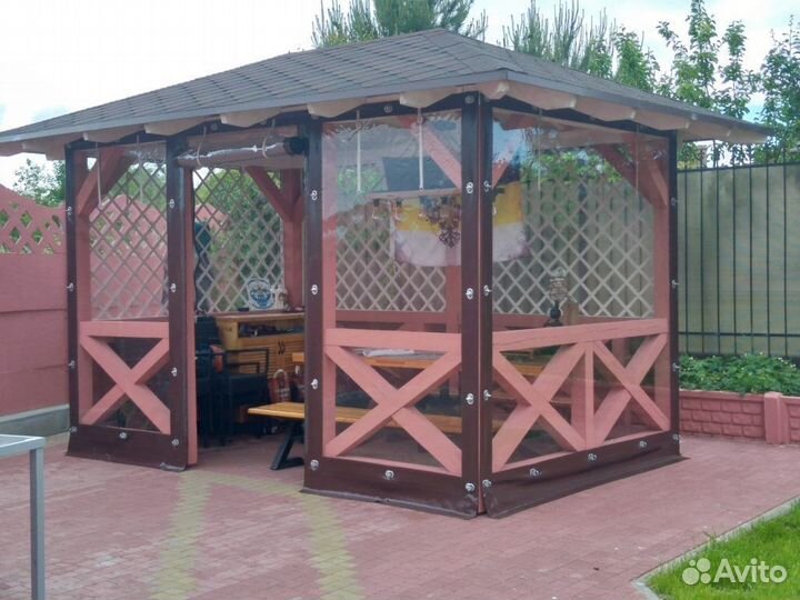 Прозрачные Шторы на беседку веранду