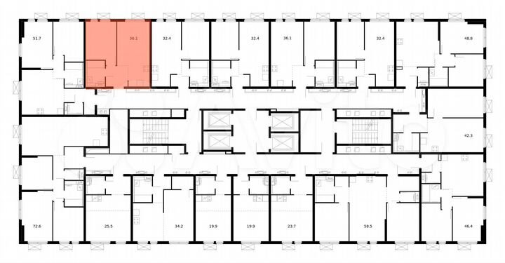 1-к. квартира, 36,1 м², 32/33 эт.