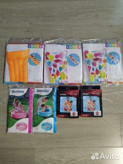 Надувной матрас, бассейн, мяч intex