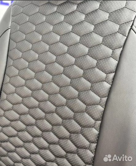 Чехлы Hyundai Solaris 2 Экокожа Соты