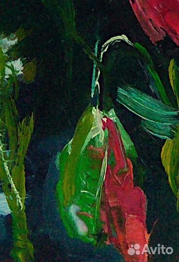 Картина. Живопись, масло. Маки. Цветы