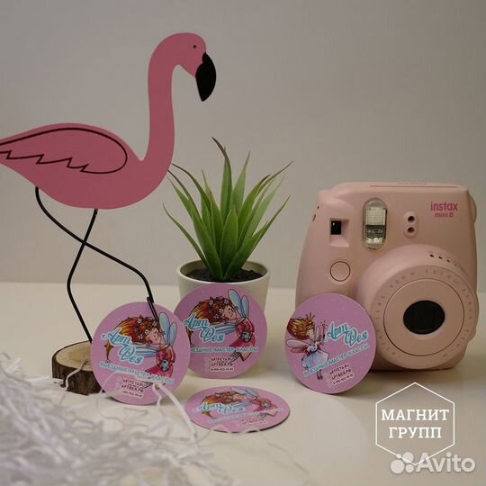 Магнитные визитки круглые 6 см