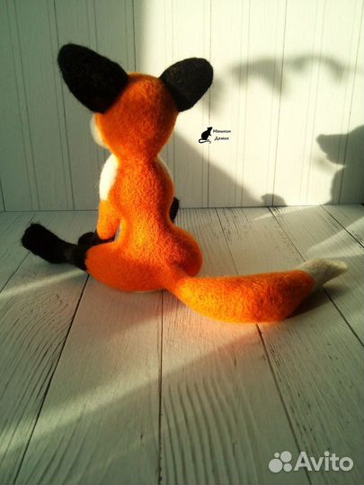 Лисёнок Рыжик, шерсть, ручная работа, новое