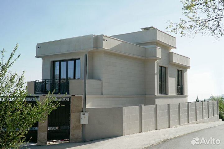 Фасадная плитка белый камень (некалиброванная)