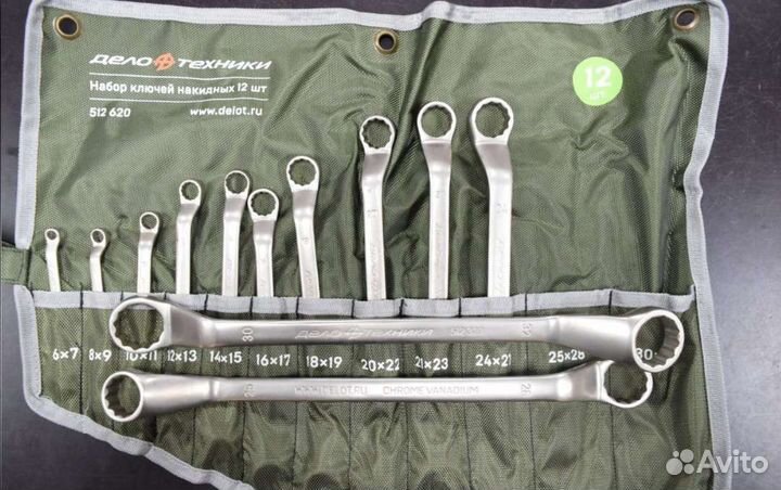Набор ключей гаечных накидных, 12 пр. Дело техники