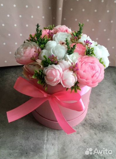 Букет из мыла ручной работы «Пионы»