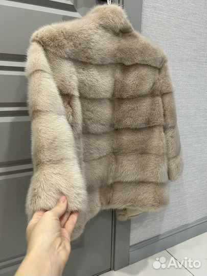 Шуба норковая автоледи беж пудра 40 42