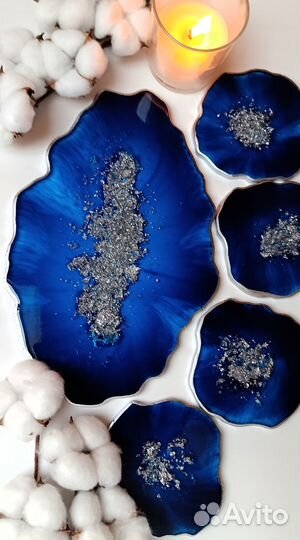 Подставки из эпоксидной смолы ручной работы