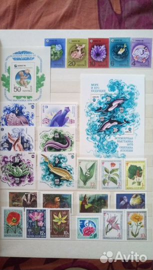 Марки СССР Транспорт Фауна Космос Спорт 1973-75г З