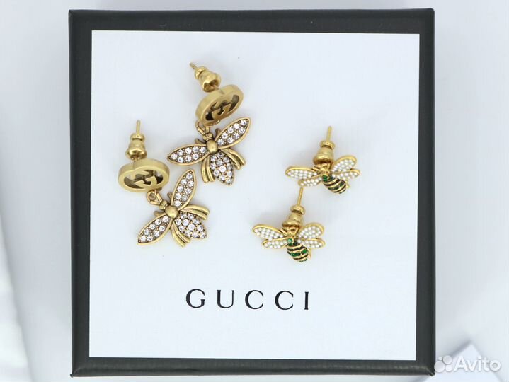 Серьги Gucci гуччи пчелы