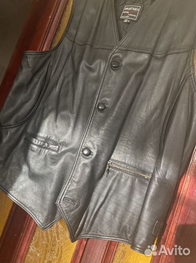 Жилетка кожаная мужская