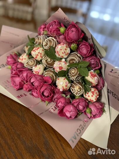 Съедобные букеты, Клубника в шоколаде