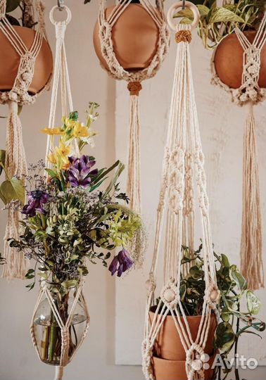 Макраме кашпо подвесное разные