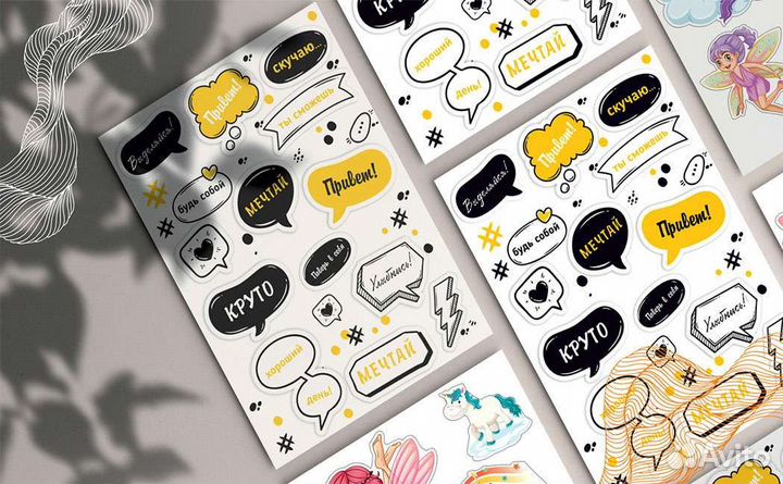 Печать наклеек, фигурные наклейки