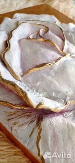 Барельеф картина Роза. Интерьерное пано