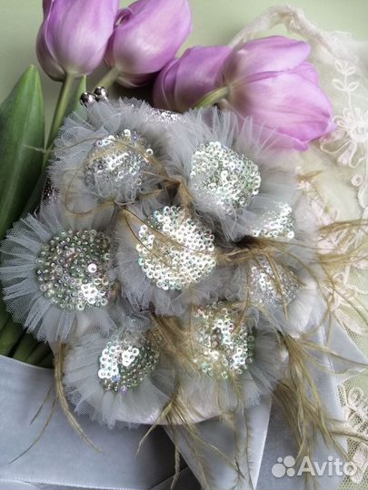 Сумочка на пояс и серьги - клипсы ручная работа