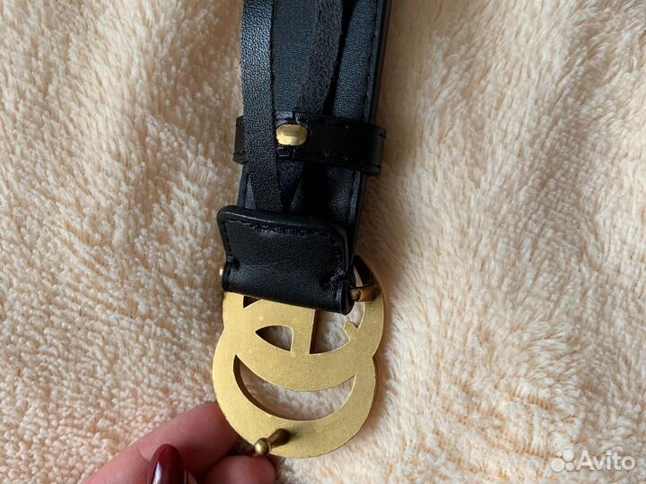 Женский черный ремень широкий натуральная кожа