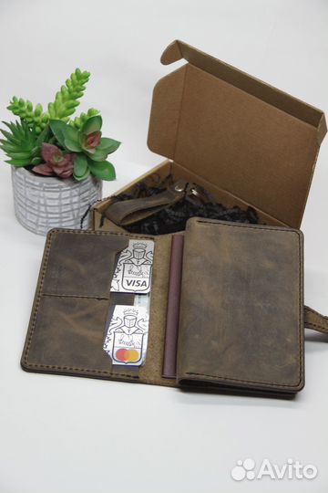 Кожаная обложка для паспорта и автодокументов
