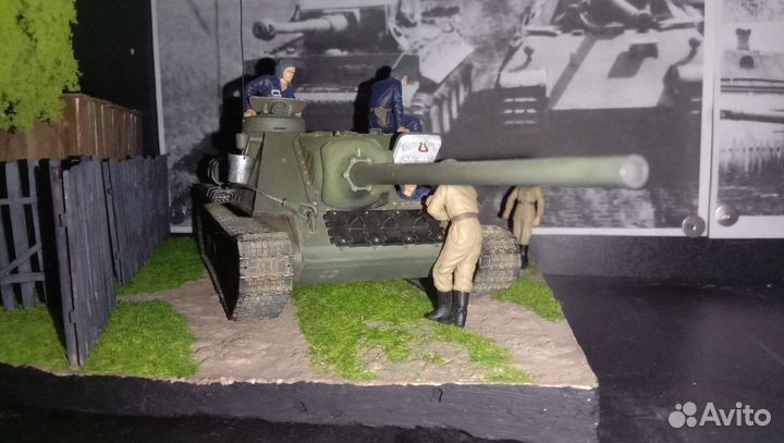 Диорама су-100 1:35