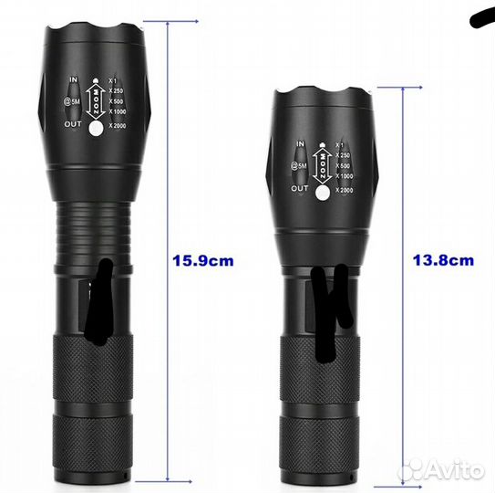 Очень яркий фонарик с линзой. Диод L2