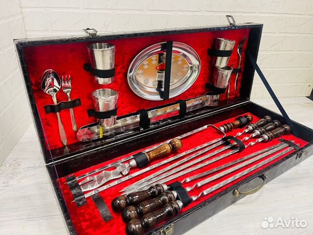 Шн0048П Шашлычный набор Дипломат с щипцами 19 пред