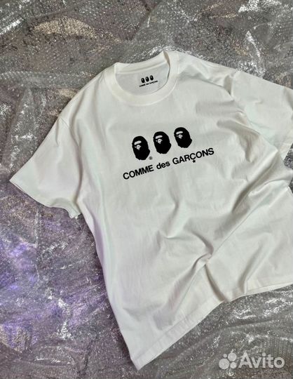 Футболка bape x comme des garcons