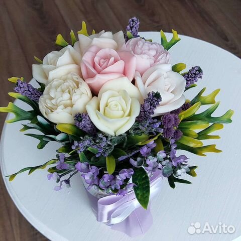 Цветочные композиции из мыла ручной работы