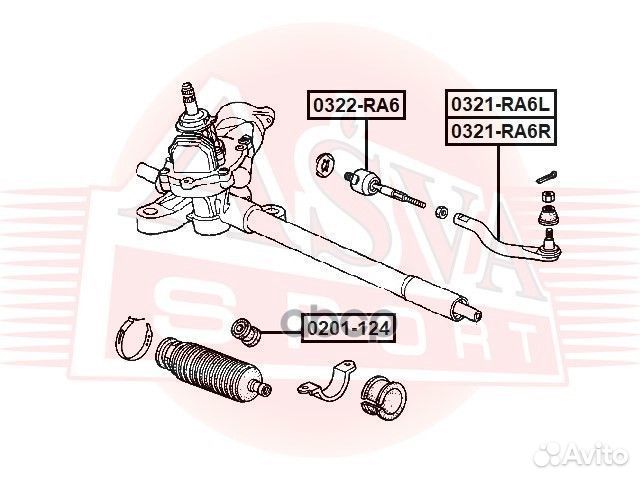 Наконечник рулевой правый 0321-RA6R asva
