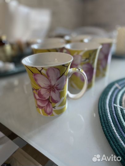 Набор чайных чашек 6 фарфор