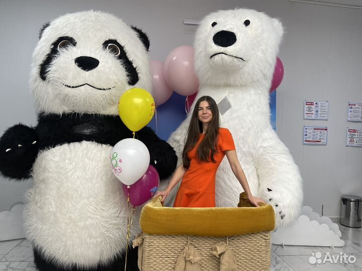 Ростовая кукла.Белый медведь.Поздравление.Подарок