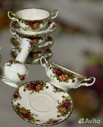 Royal Albert бульонные пары Old Country Roses