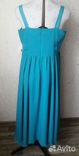 Шифоновое платье сарафан 50 52 бирюзовый