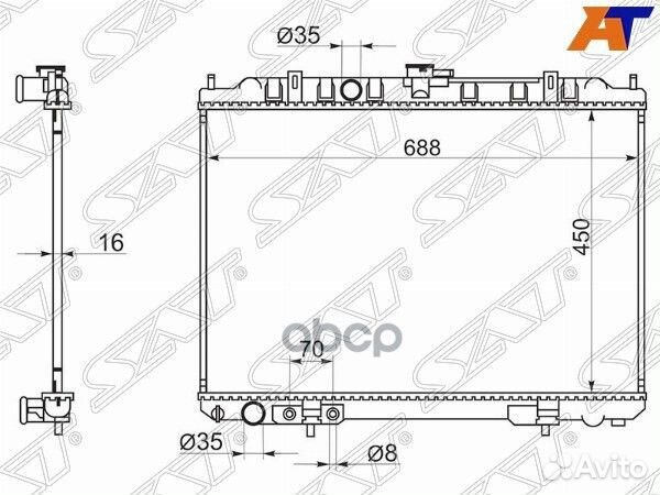 Радиатор nissan X-trail 00-07 ns00071 Sat