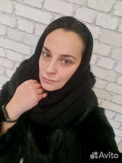 Капор женский новый, капор-капюшон с шарфом, шапка