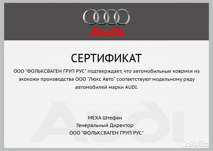 3D Коврики Audi A6 из Экокожи