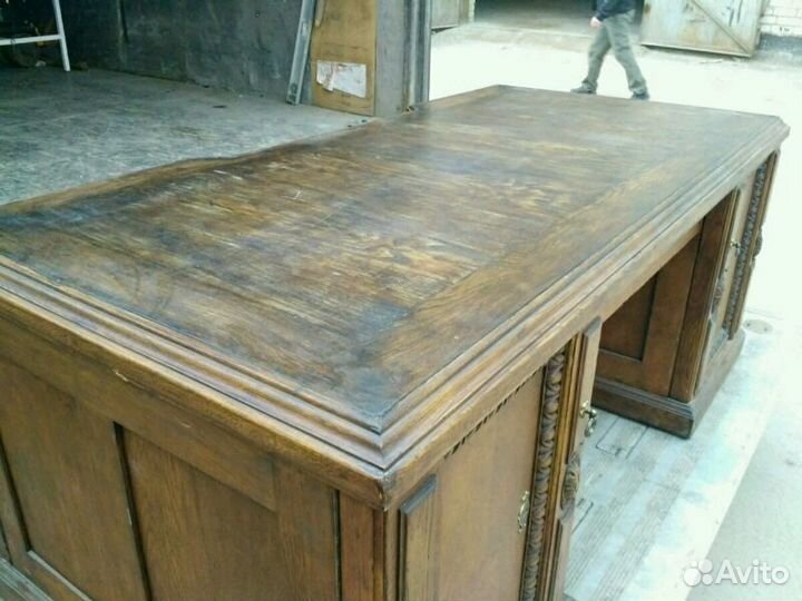 Старинный, антикварный, дубовый, письменный, двухт