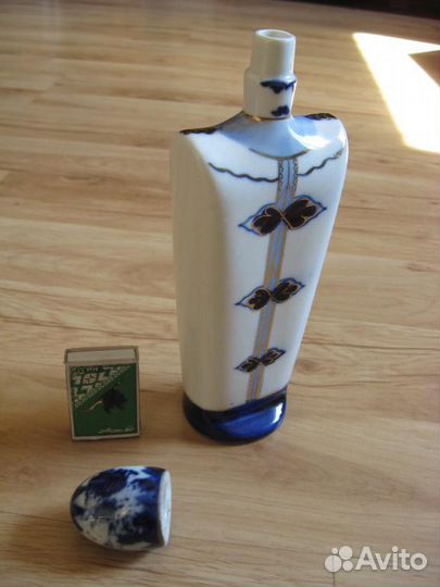 Графин СССР огромный кобальт роспись