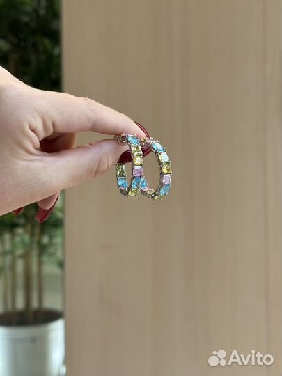 Серьги с камнями крупные
