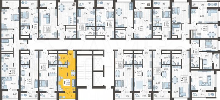 Квартира-студия, 22,8 м², 15/19 эт.