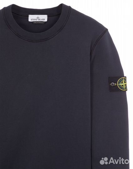 Кофта stone island crewneck cotton fleece navy