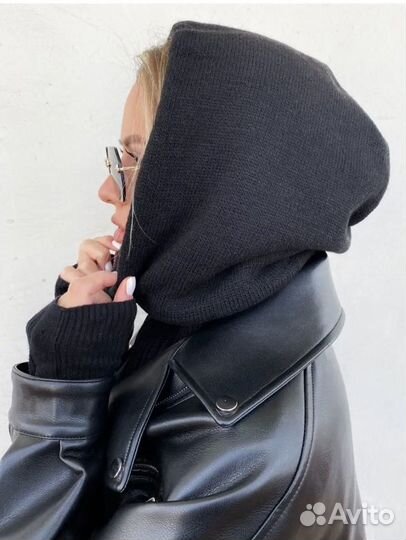 Капор женский вязаный