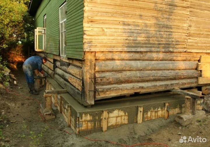 Подъём дома замена венцов ремонт