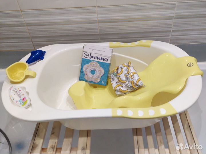 Ванночка Happy Baby со сливом и допы